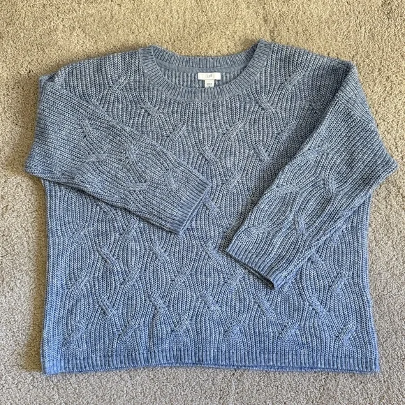 NWT J. Jill Heathered Blue Knit Sweater 3/4 Sleeve Women’s Size Small - Picture 3 of 7